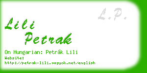 lili petrak business card